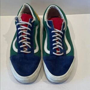 Vans Men's Blue and Green Sneakers